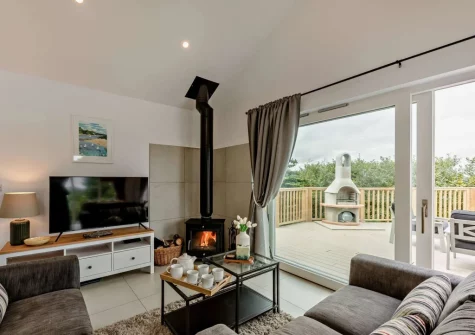 The living area at Salcombe Lodge, Marldon