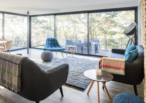 The living area at Salcombe Retreat, Salcombe