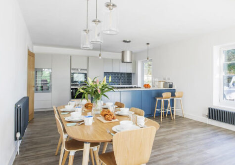 The kitchen breakfast area at Salcombe Retreat, Salcombe