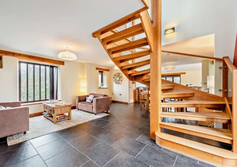 The barn living area at Salterns River, Weare Giffard