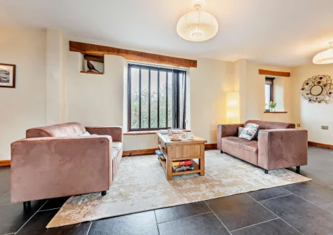 The barn living area at Salterns River, Weare Giffard