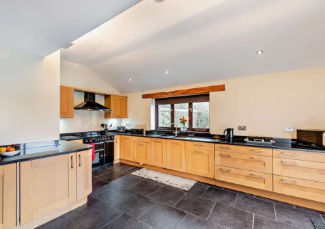 The barn kitchen at Salterns River, Weare Giffard