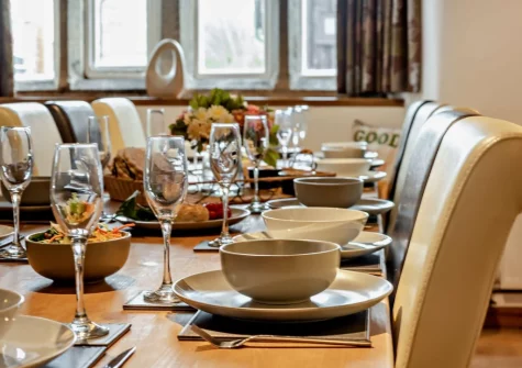 The farmhouse dining area at Salterns River, Weare Giffard