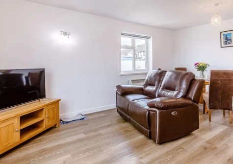 The living area at Salty Paws, Westward Ho!