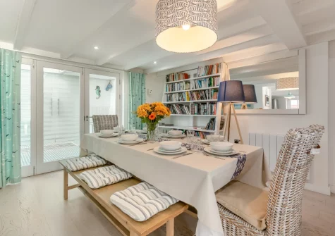 The dining room at Samphire Cottage, Porthleven