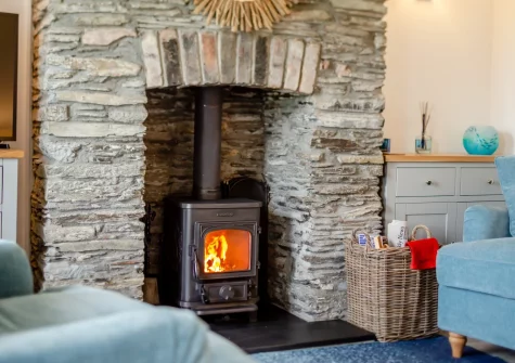 The living area at Samphire Cottage, Whitecross
