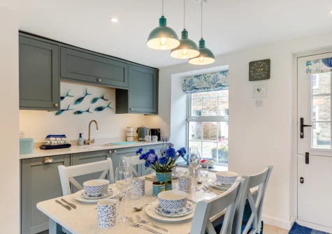 The kitchen & dining area at Samphire Cottage, Whitecross