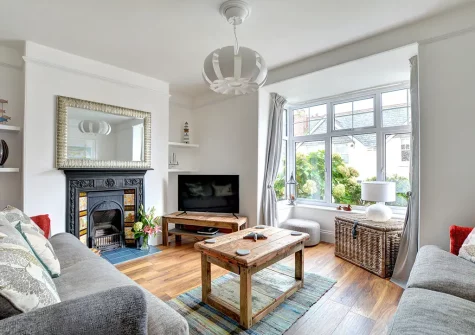 The living room at Samphire House, Padstow