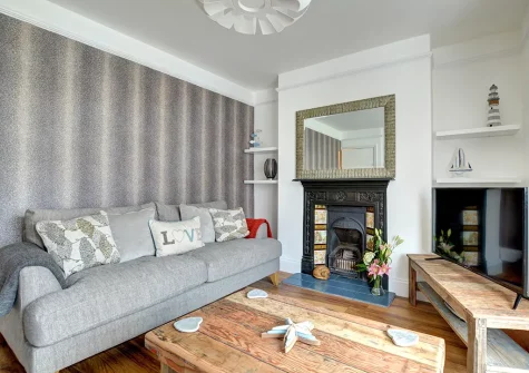 The living room at Samphire House, Padstow
