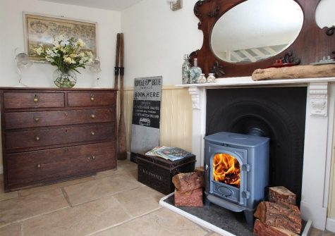 The living area at Samphire, Kingsand