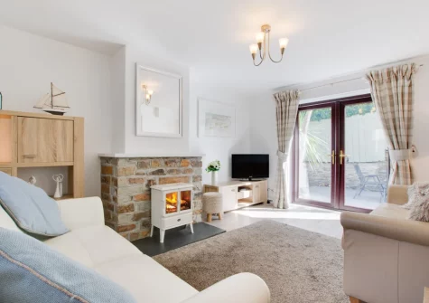 The living room at Samphire, Padstow