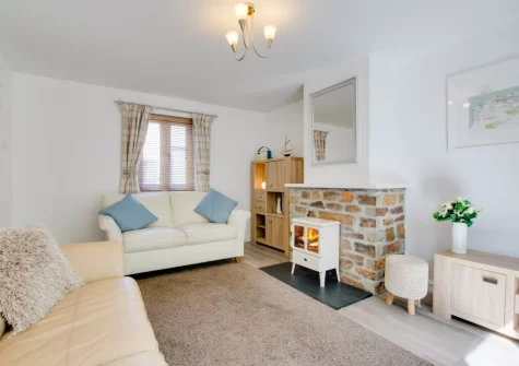 The living room at Samphire, Padstow