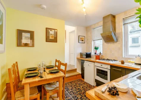 The kitchen & dining area at Sam's Place, St Ives