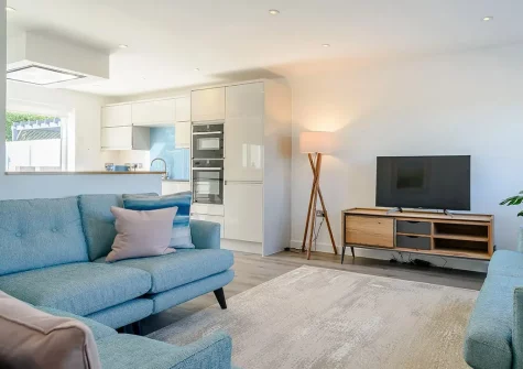 The living area at Sandbars, Instow