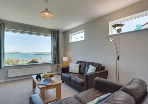 The living area at Sandbars, Padstow