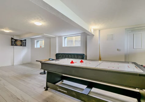 The basement games room at Sandpipers, Downderry