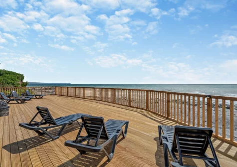 The decked terrace & outdoor sitting area at Sandpipers, Downderry