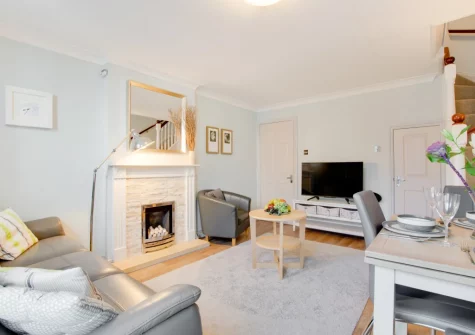 The living & dining area at Sands, Padstow