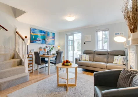 The living & dining area at Sands, Padstow