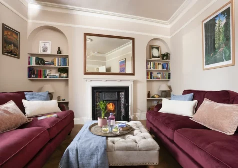 The living room at Sandy Boobies, St Ives