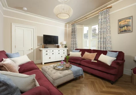 The living room at Sandy Boobies, St Ives
