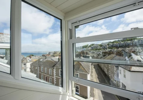 The view from bedroom #1 at Sandy Boobies, St Ives