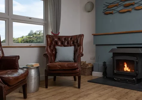The living area at Sandy Cove, Portmellon