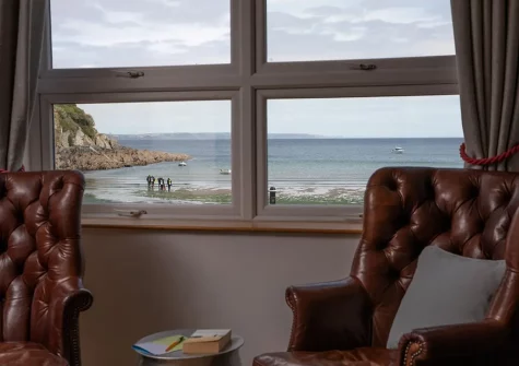 The living area at Sandy Cove, Portmellon