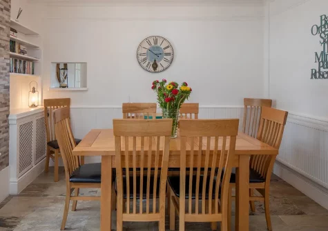 The breakfast room at Sandy Cove, Portmellon