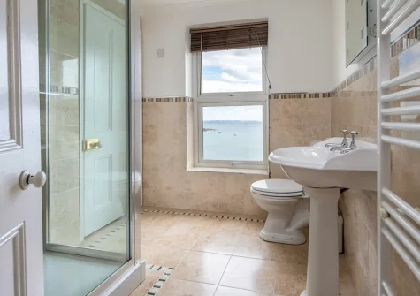 Bedroom #1 Jack 'n Jill en-suite at Sandy Cove, Portmellon