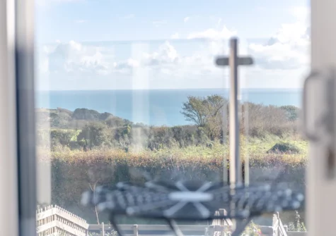 The view from bedroom #3 balcony & outdoor sitting area at Sandy Toes, Stoke Fleming at Sandy Toes, Stoke Fleming