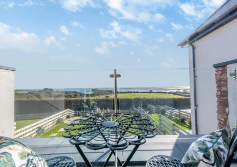 Bedroom #3 balcony & outdoor sitting area at Sandy Toes, Stoke Fleming