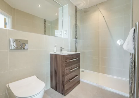 Bedroom #3 en-suite shower room at Sandy Toes, Stoke Fleming