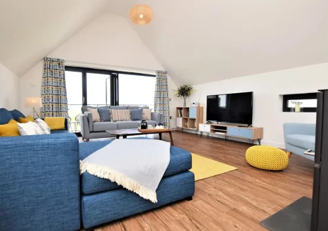 The living area at Sandy Toes, Westward Ho!