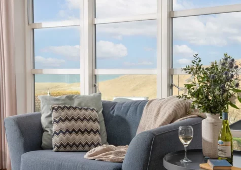 The living room at Sandyford, Holywell
