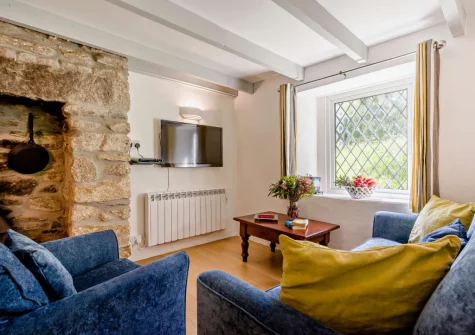 The living area at Sarah's Cottage, Camelford
