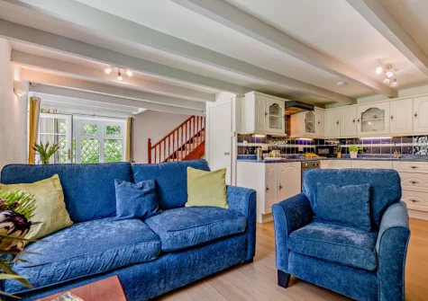 The living area at Sarah's Cottage, Camelford