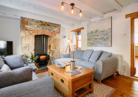 The living room at Scallop Cottage, Porthleven