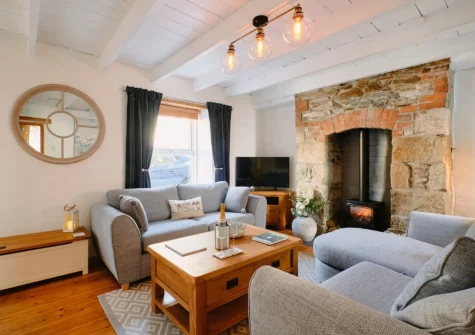 The living room at Scallop Cottage, Porthleven