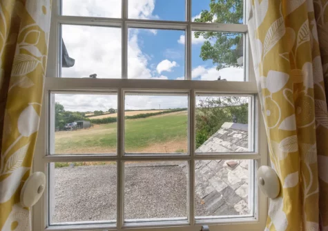 The view from bedroom #1 at School Cottage, Little Petherick