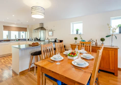 The kitchen & dining area at Schooner's, Mortehoe