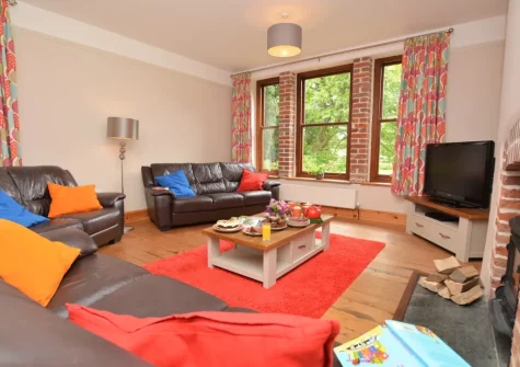 The living room at Scorsham Farm, Stratton