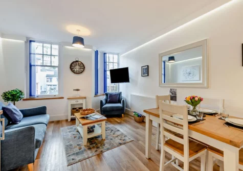 The living & dining area at Sea Bass, Brixham