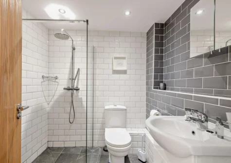 The shower room at Sea Bass, Brixham