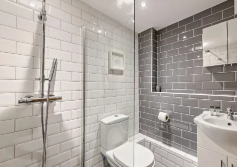 The shower room at Sea Bass, Brixham