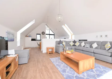 The living area at Sea Breeze, Westward Ho!