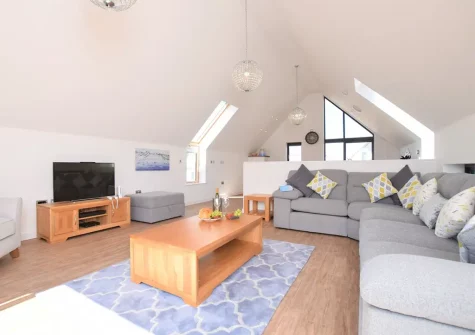 The living area at Sea Breeze, Westward Ho!