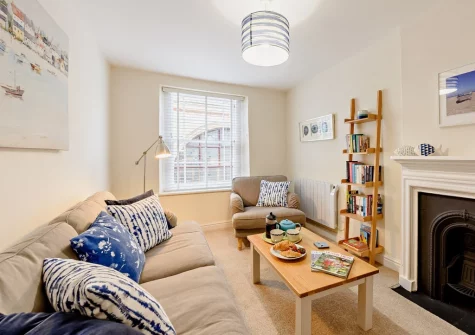 The living room at Sea Chest Apartment, Appledore