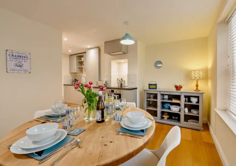 The dining area at Sea Chest Apartment, Appledore