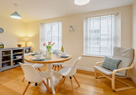 The dining area at Sea Chest Apartment, Appledore